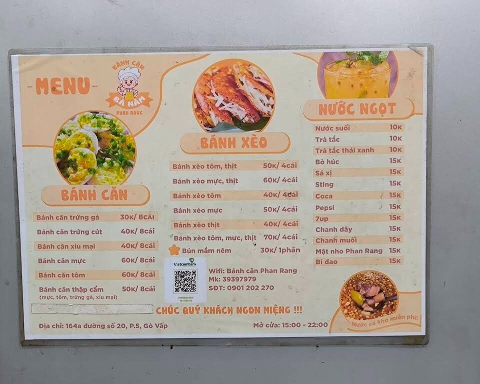 BÁNH CĂN, BÁNH XÈO, BÚN MẮM NÊM PHAN RANG BÀ NĂM GÒ VẤP